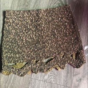 Aje antique looking gold sequin skirt